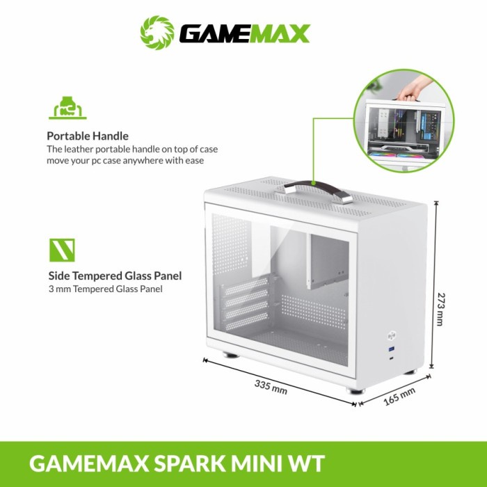 Ready Gamemax Spark Mini Casing PC U-ATX / Casing Komputer Mini