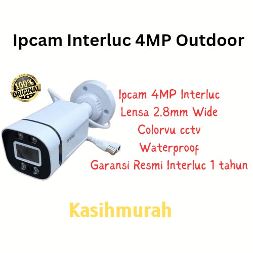 Ipcam Outdoor Colorvu 4MP Interluc - Cctv Ipcam Interluc 4MP Colorvu