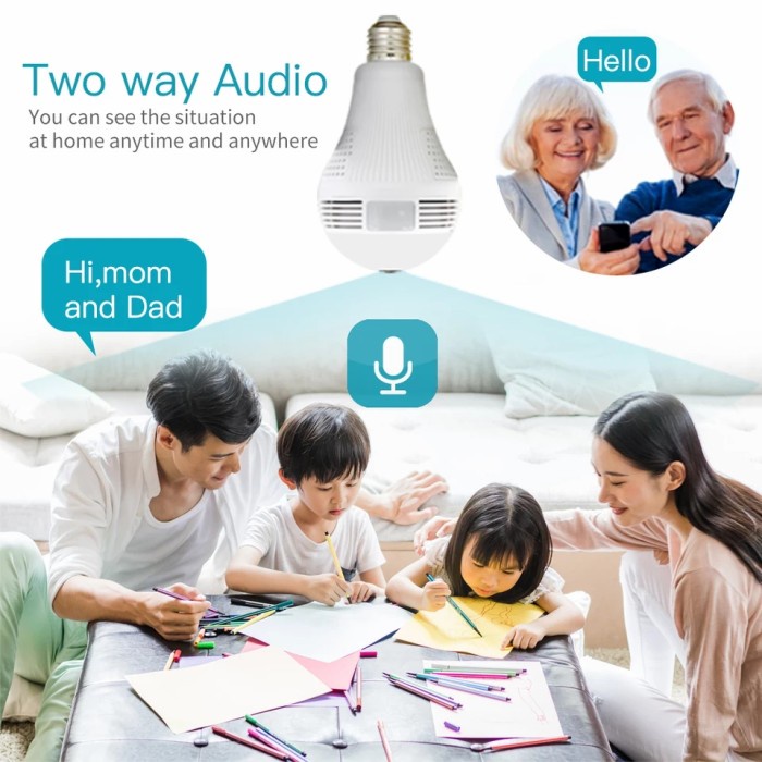 kamera rahasia cctv bohlam lampu led sensor gerak-spy cam-lampu IP cam