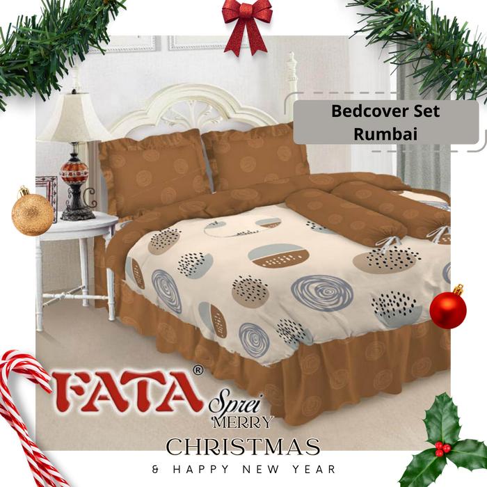 New- Fata New Motif Bedcover Set Rumbai Sprei Rumbai Ukuran King Queen Untuk Kasur Lebih Mewah