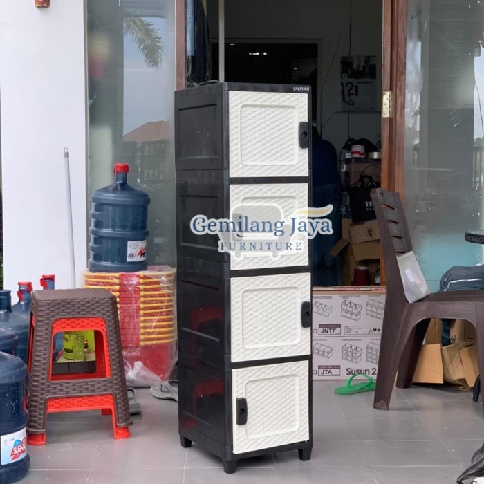 PREMIUM lemari akako swing 4 susun lemari plastik rotan lemari minimalis