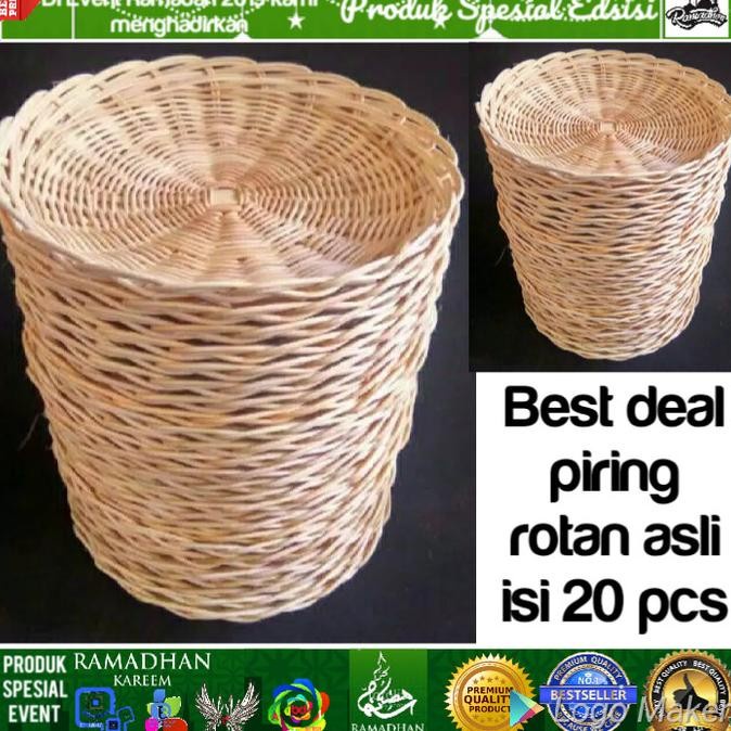 PREMIUM Best Deal Piring Anyam Rotan Asli isi 20 pcs High Quality