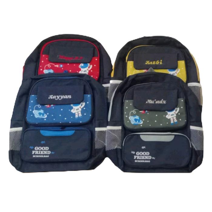 PREMIUM Tas Bordir Nama / Tas Ransel Anak Sekolah TK-SD Bisa Bordir Nama Sendiri. Fashion Aksesoris
