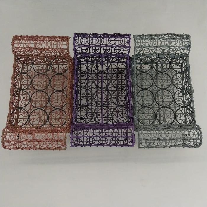 PREMIUM Keranjang air mineral isi 12 model kotak besi Rotan