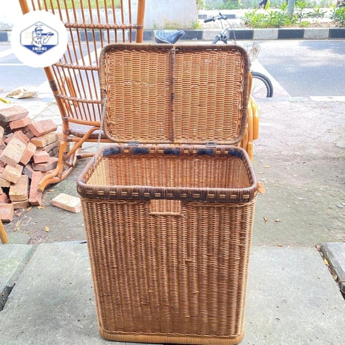 PREMIUM keranjang laundry kotak rotan asli