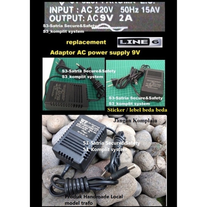 replment power supply 9V 2000mA Line 6 POD Adaptor 9VAC M13