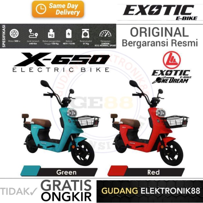 Best seller Sepeda Listrik Exotic 500Watt exotic Luxor E-Bike Berikut Charger Terlaris