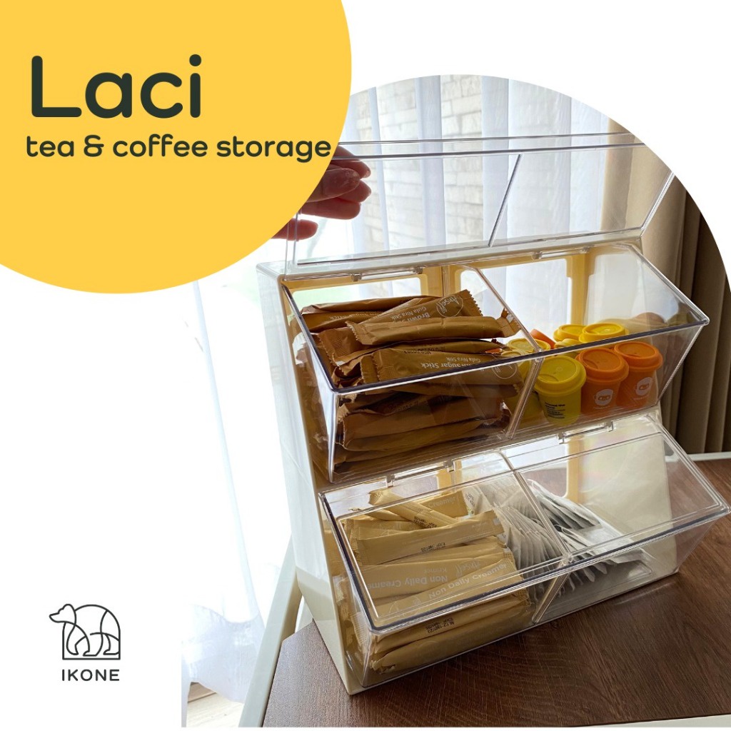 IKONELACI Organizer Box Snack Rak Kotak Lipat Minimalis Rak Meja Rak Makanan Serbaguna