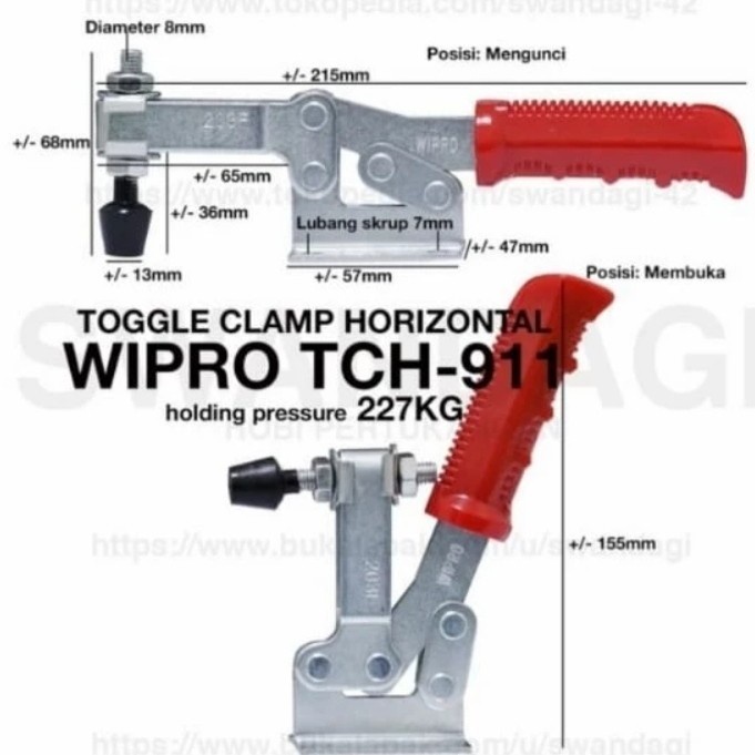 TOGGLE CLAMP 227 KG / TOGGLE CLAMP WIPRO TCH 911