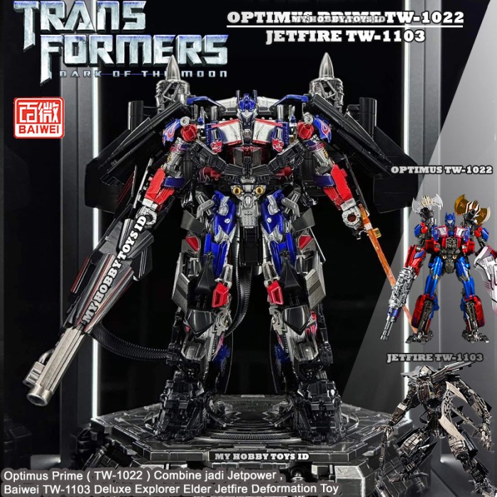 Action Figure Robot Transformerss Optimus Prime Combine Pesawat Jetfire Truck Kontainer Baiwei
