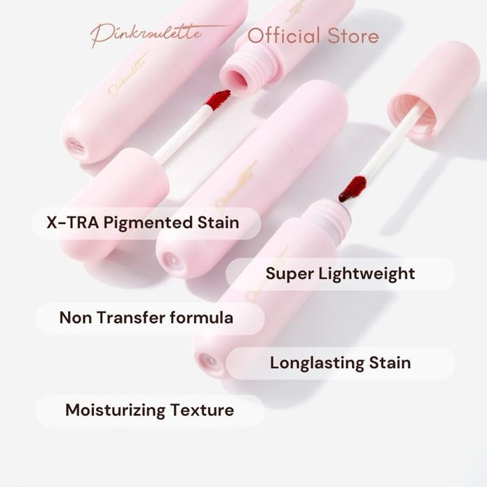 Jolly Tint Pinkroulette - Lip Tint Stain With Serum Liptint Pigmented, Liptint Tahan Lama Up To 12