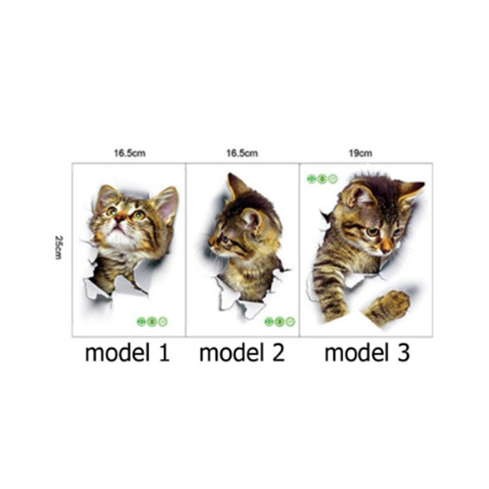 JTTOP" STIKER GAMBAR KUCING LUCU WALL STICKERS 3D BISA DI MOBIL ATAU MOTOR