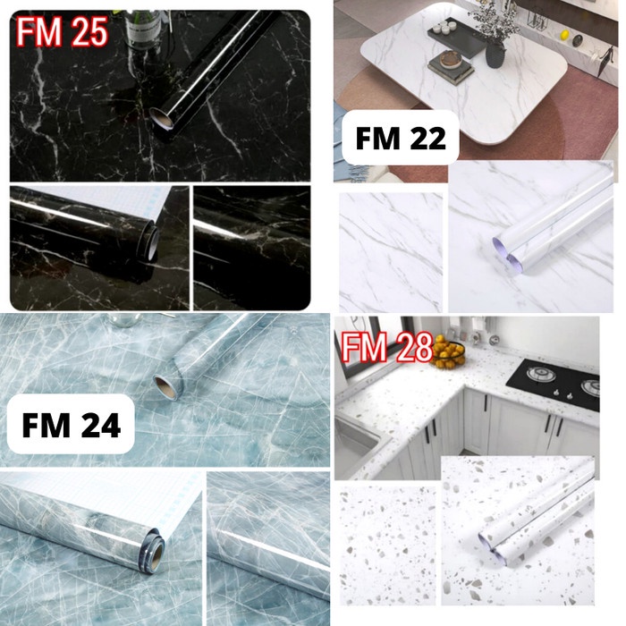 JTTOP" WALLPAPER STIKER STICKER DINDING MOTIF MARMER MARBLE KERAMIK DAPUR