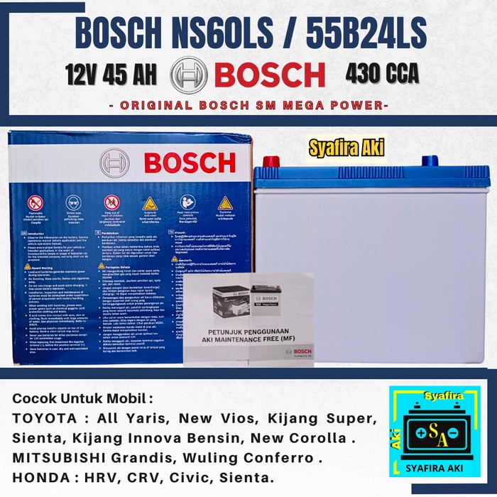 Paling Berkualitas Aki Bosch Ns60Ls / 55B24Ls
