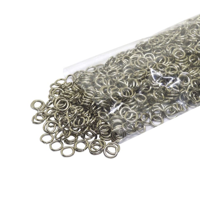 RING O PENYAMBUNG GANTUNGAN KUNCI 10 MM WARNA NIKEL 144 PCS