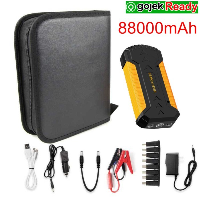 Terlaris Jumper Aki Mobil Portable 20000Mah - 13600Mah Power Bank Senter Hp
