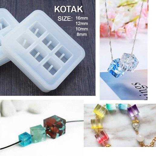 CETAKAN RESIN KOTAK BULAT OVAL SET MONTE MOTE MANIK CETAKAN BEADS BEAD MOLD SILICONE AKSESORIS