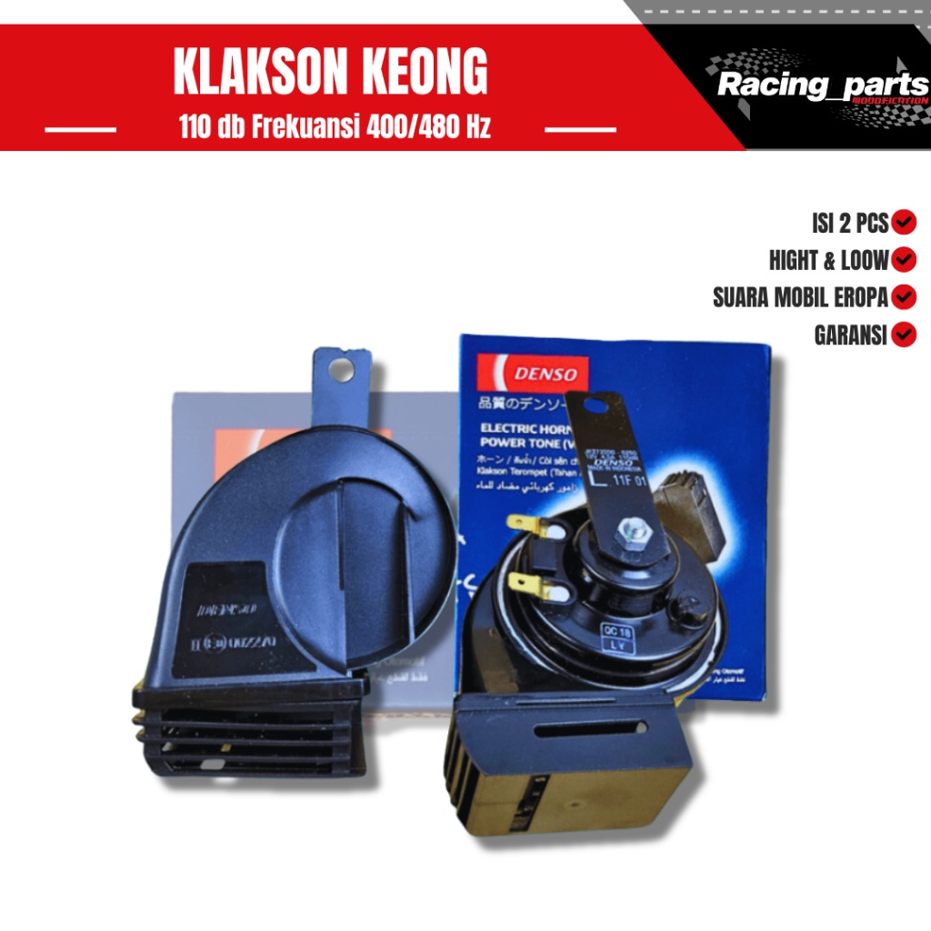 Klakson Keong DENSO Waterproof Anti Air Untuk Motor Mobil 12V 24 Volt Klakson