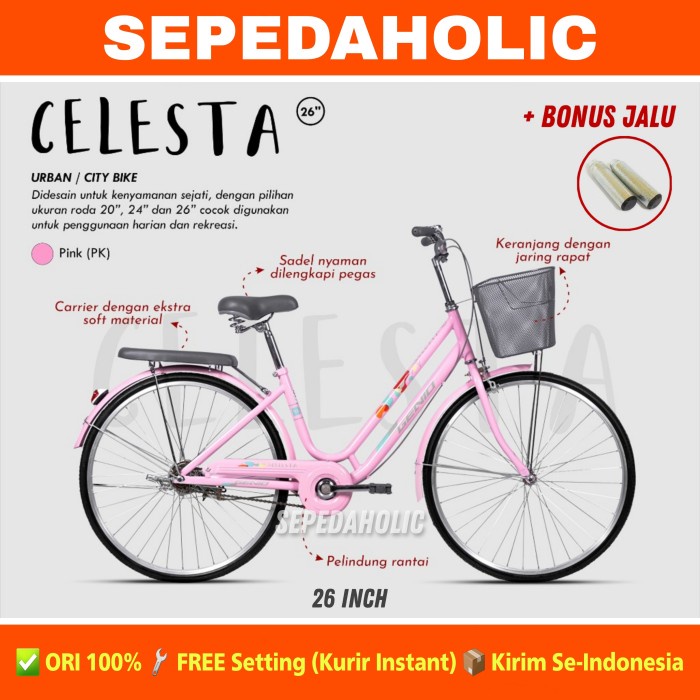 Sepeda Keranjang Mini Anak Dewasa CTB GENIO CELESTA 26 Inch BY UNITED