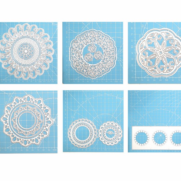 

TERBARU! Metal cutting dies round set cetakan stencil metal for cards etc#169