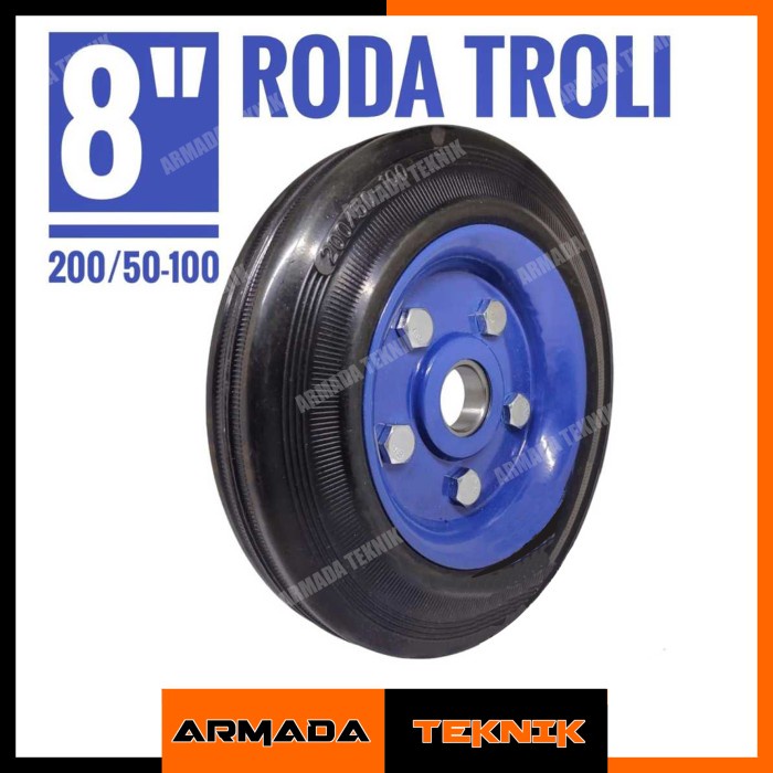 Roda Lori 8 inch/Roda Troli/Roda Gerobak/Roda meja/Roda Karet/Roda Laker 8 inch