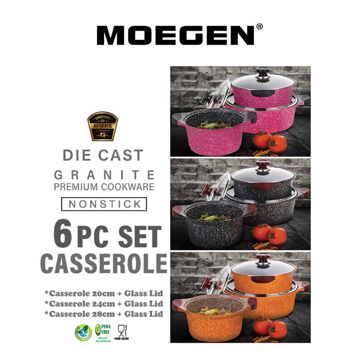 MOEGEN GERMANY 6 PCS CASSEROLE POT GRANITE SERIES