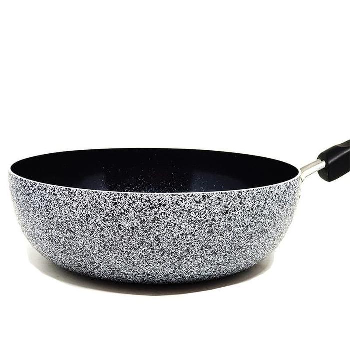 DEEP WOK PAN ANTI LENGKET MARBLE CERAMIC WOK MAXIM NEOSTONE