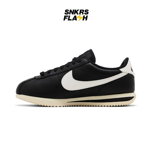 NIKE Cortez 23 Premium Black Sail Alabaster Sepatu Sneakers Unisex - FB6877001 - Size 40