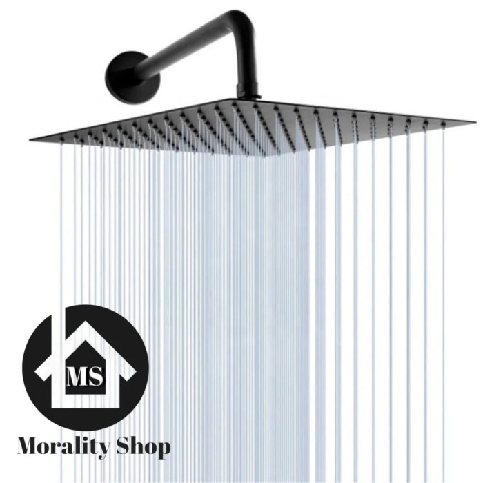Wall Shower Set 10 inch Stainless Hitam 11B Rainfall Wall Shower 10B