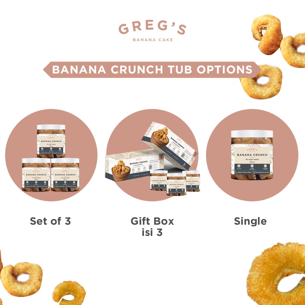 

A Set/3 Jars GregS Banana Crunch 140Gr