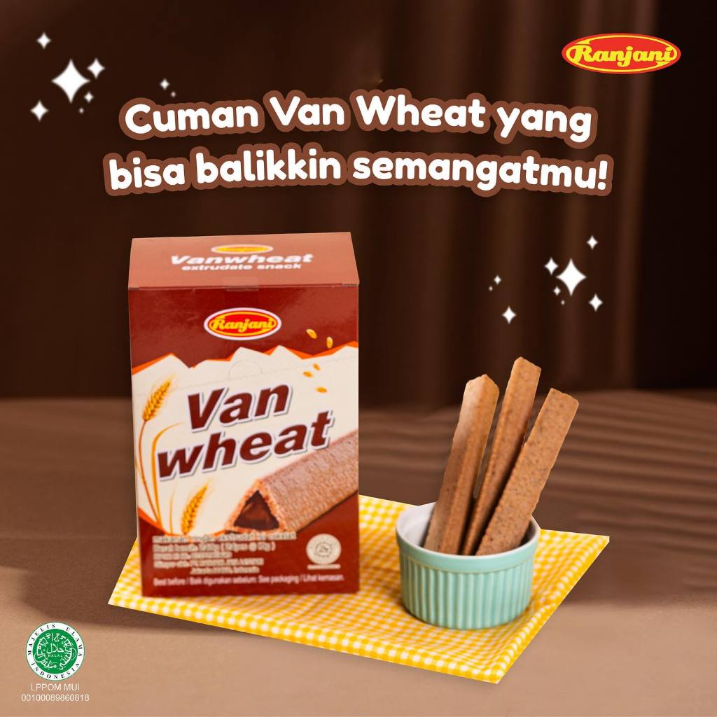 

A [ Berkah ] Van Wheat Chocolate Box Isi 24 X 10Gr Youka Ranjani Wafer Gandum Snack Ekstrudat Snack