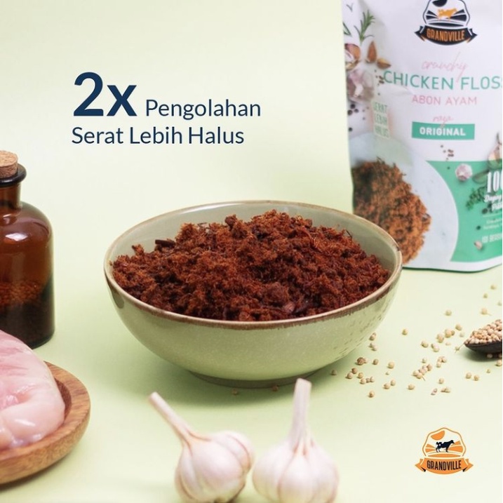 

A Grandville Abon Sapi Original Spicy / Abon Non Msg / Crunchy Beef Floss 100G