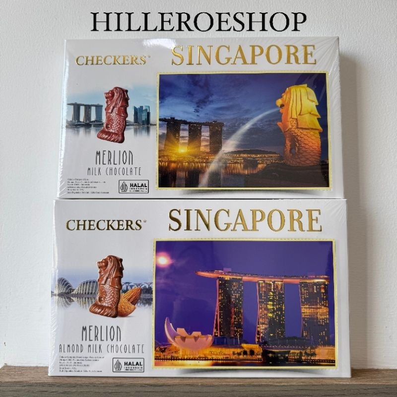 

A Coklat Checkers 125Gram Singapore Merlion Chocolate Almond Milk