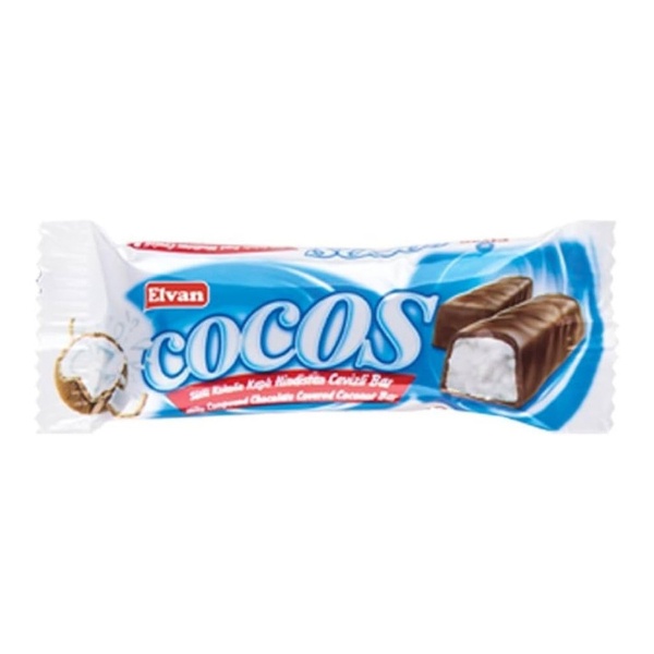 

A Elvan Cocos Milk Chocolate Coated Coconut Bar Cokelat Isi Kelapa Turki 300G