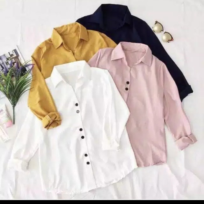 KEMEJA WANITA V CAROL TSHIRT / KEMEJA CAROL (BAHAN TEBAL)