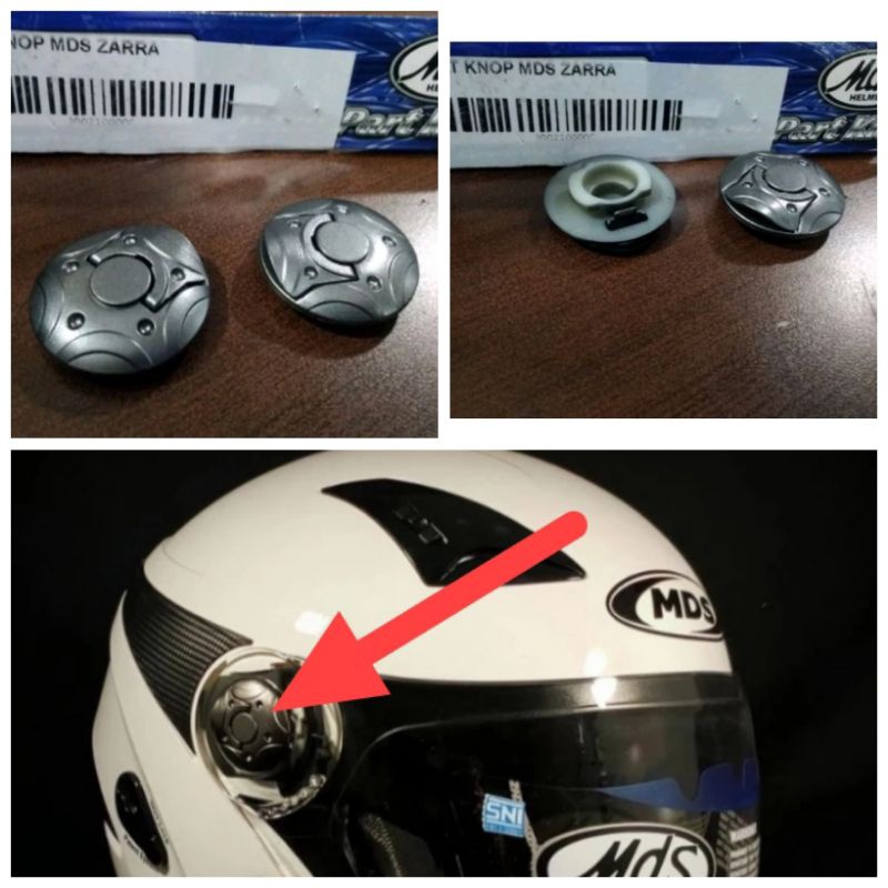 Knob Bolt Dan Ventilasi Helm Mds Zarra/Honda Pcx 150 Original