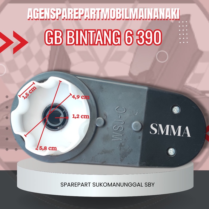 NEW.. GEARBOX 390 TANPA DINAMO PLIKO/GEAR / MOBIL MOTOR MAINAN AKI