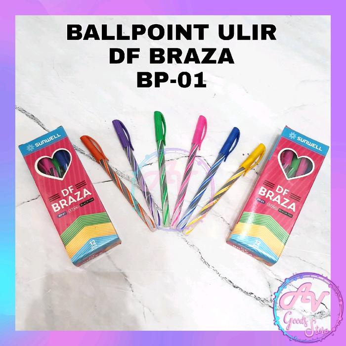 

12Pcs Ballpoint Ulir / 1Lusin Pulpen Lilin Ulir / 1Pak Ballpoint Spiral Murah