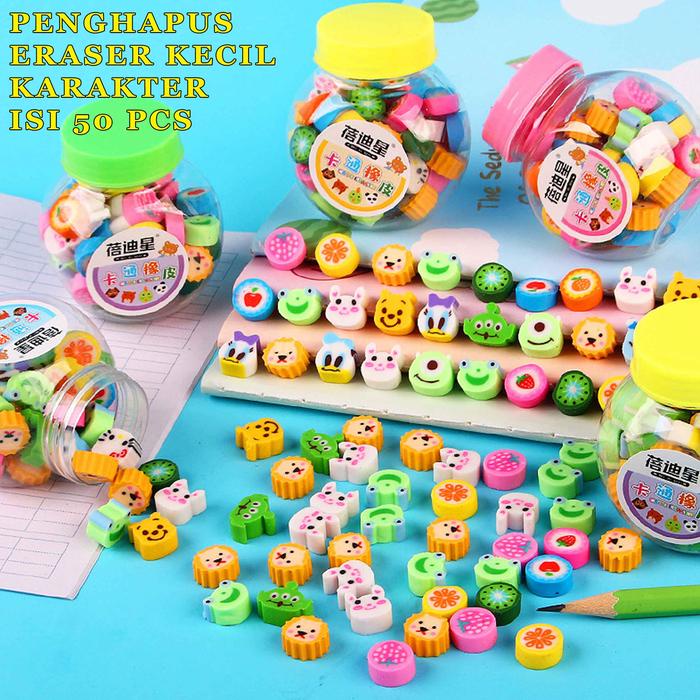

Penghapus Mini / Penghapus Karakter / Eraser Mini / 50Pcs Stationery Penghapus Pensil