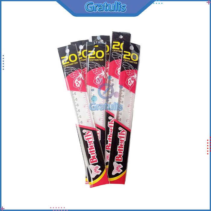 

Penggaris Plastik Panjang Butterfly [20 Cm] / Mistar Alat Ukur Garisan / Perlengkapan Sekolah /