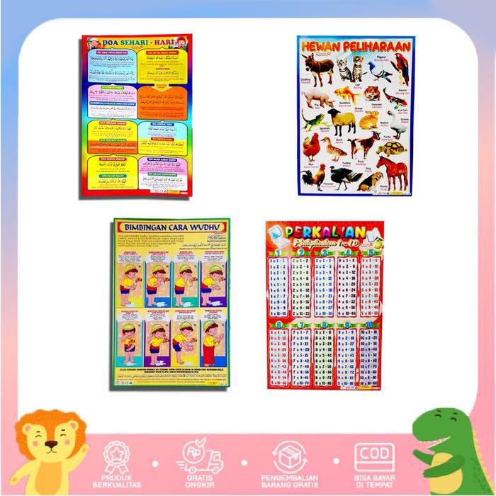 

Paket Mix 10 Pcs Poster Edukasi Anak Belajar Set Lengkap Mix Karton Alat Sekolah
