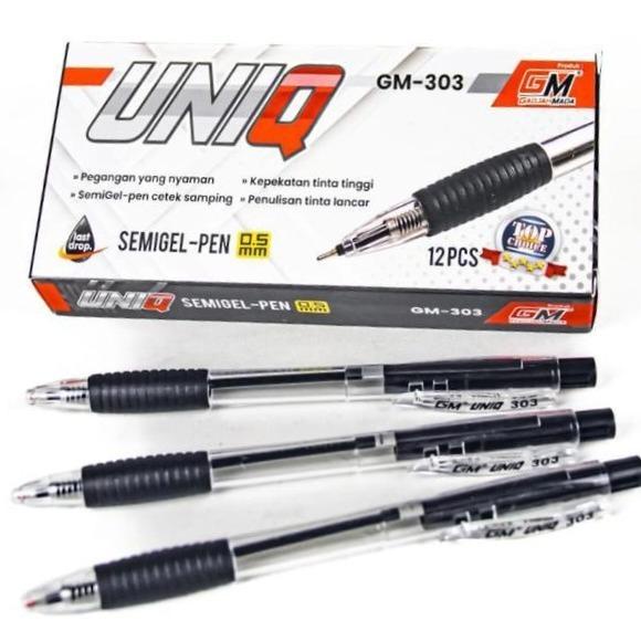 

Pulpen Gm-303 Semigel 0,7 Mm Cetek Klik Gel Pen 12 Pcs Tinta Hitam