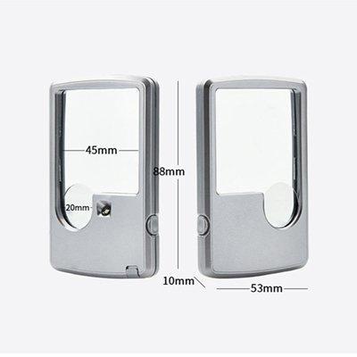 

Portable Led Lens Card Magnifier Business Card Rectangular Resin Zippered Mirror Selection