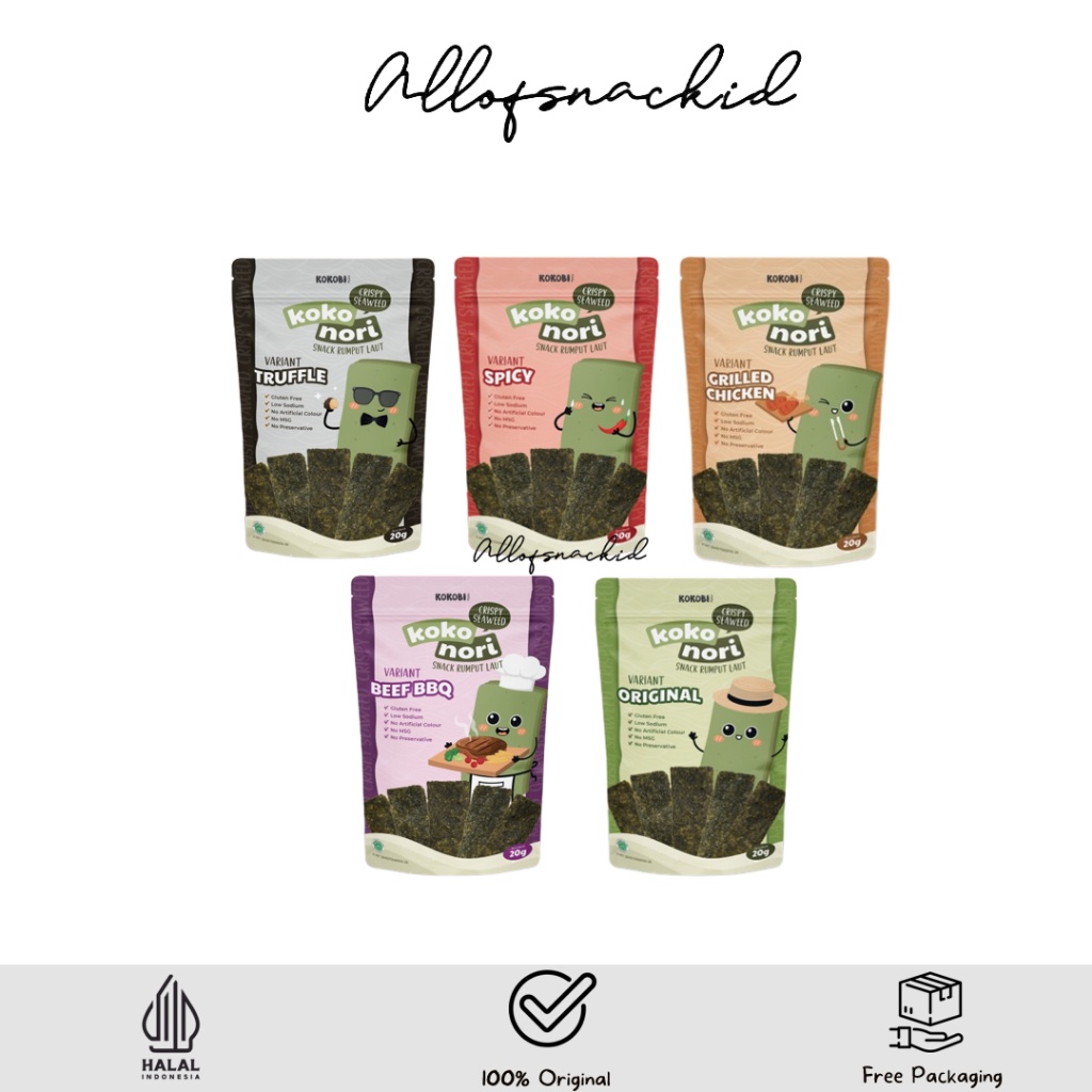 

A Kokobi - Koko Nori - Snack Rumput Laut - Crispy Seaweed - 20Gr