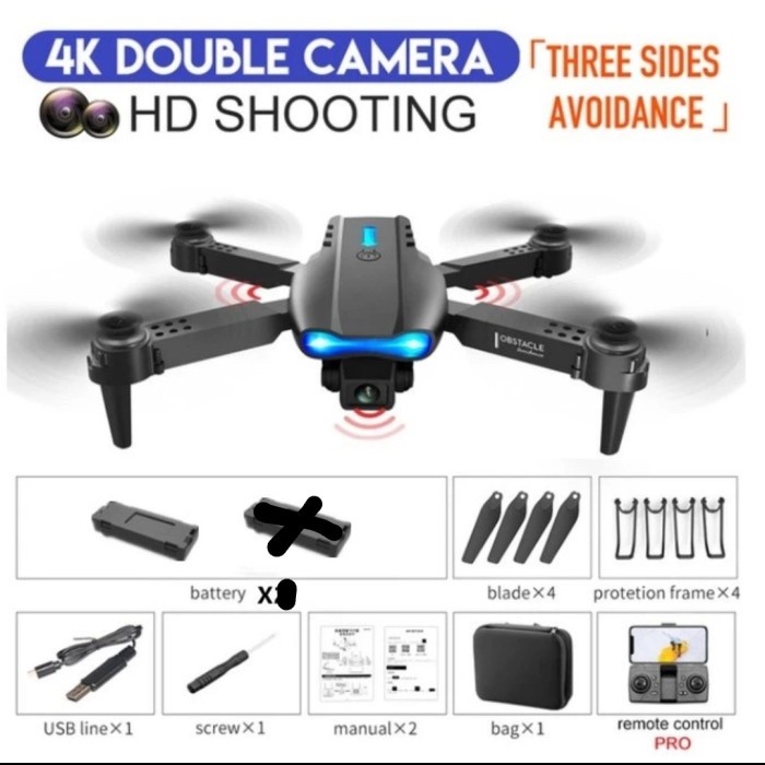 DRONE E99 PRO DRONE K3 PRO DUAL KAMERA ALTITUDE HOLD -Minus