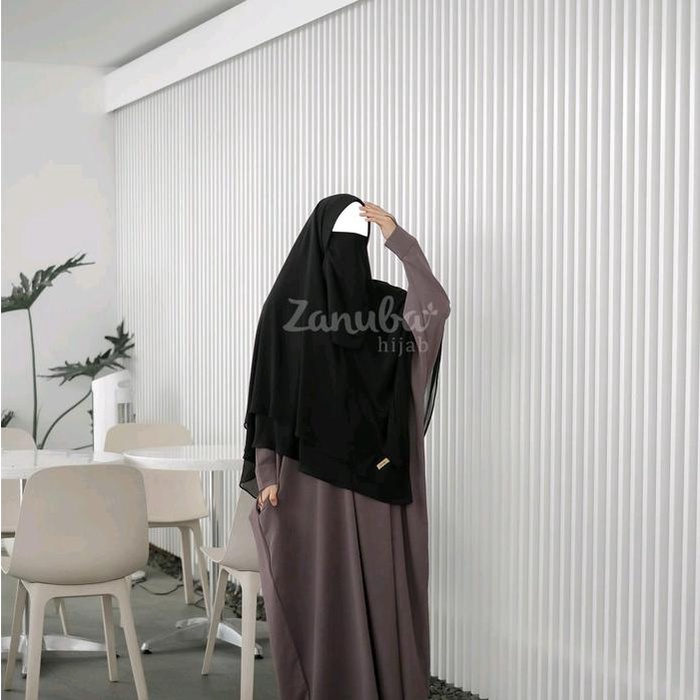 Abaya Batwing By Zanuba Basic Abaya Muslim Gamis Dress Wanita Turki Syari Hitam Simple Crinkle