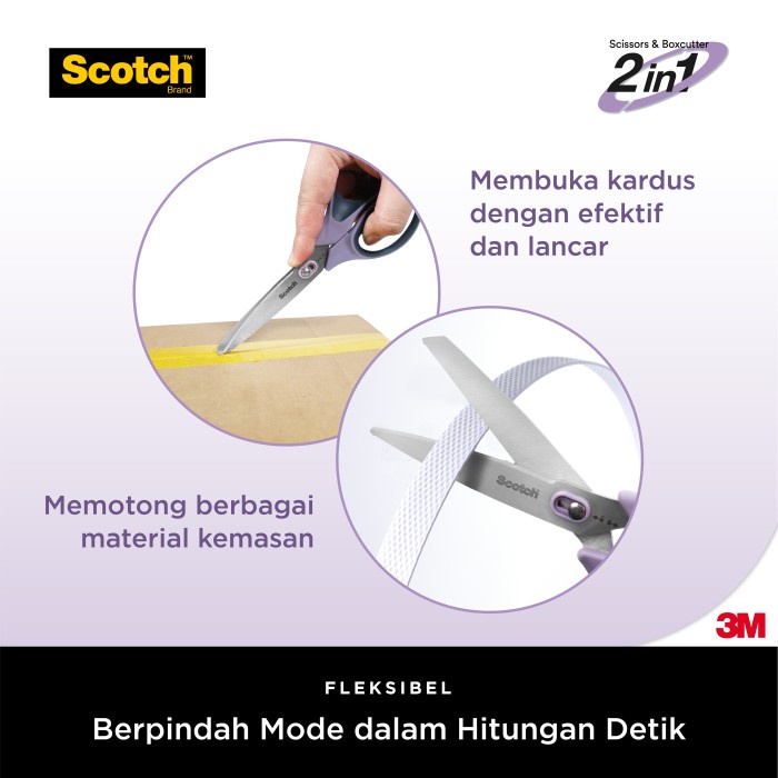 

pintar- 3M Scotch Unboxing Scissors 1487NS / Purple 7 Inch / Gunting