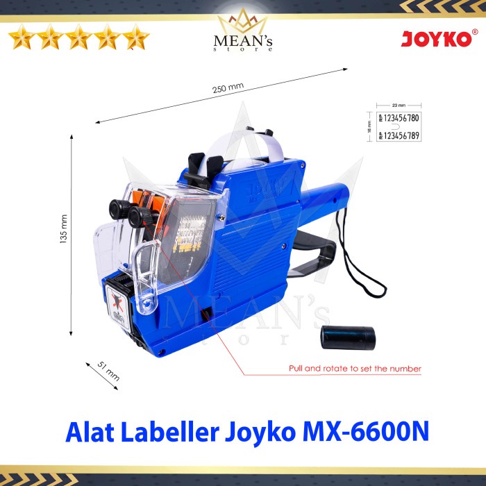 

pintar- Alat Label Harga Joyko MX-6600N Angka / Mesin Label 2 Baris Angka Saja