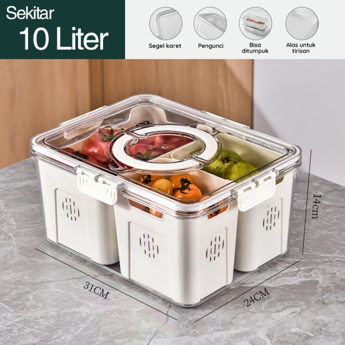 Megam Food Container Kulkas Toples Plastik Tempat Makanan Kotak Kecil Storage Kontainer Box Hwq