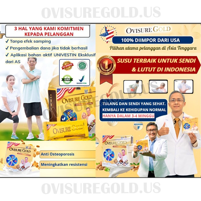 

BARANG TERLARIS OVISURE GOLD SUSU BPOM , MEMBANTU MEMULIHKAN KERUSAKAN TULANG SUSU USA